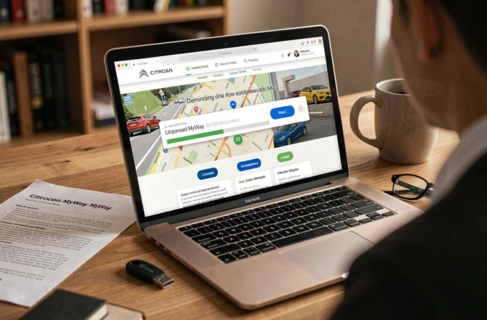 Téléchargement gratuit de la mise à jour GPS Citroën depuis le site officiel sur un ordinateur portable